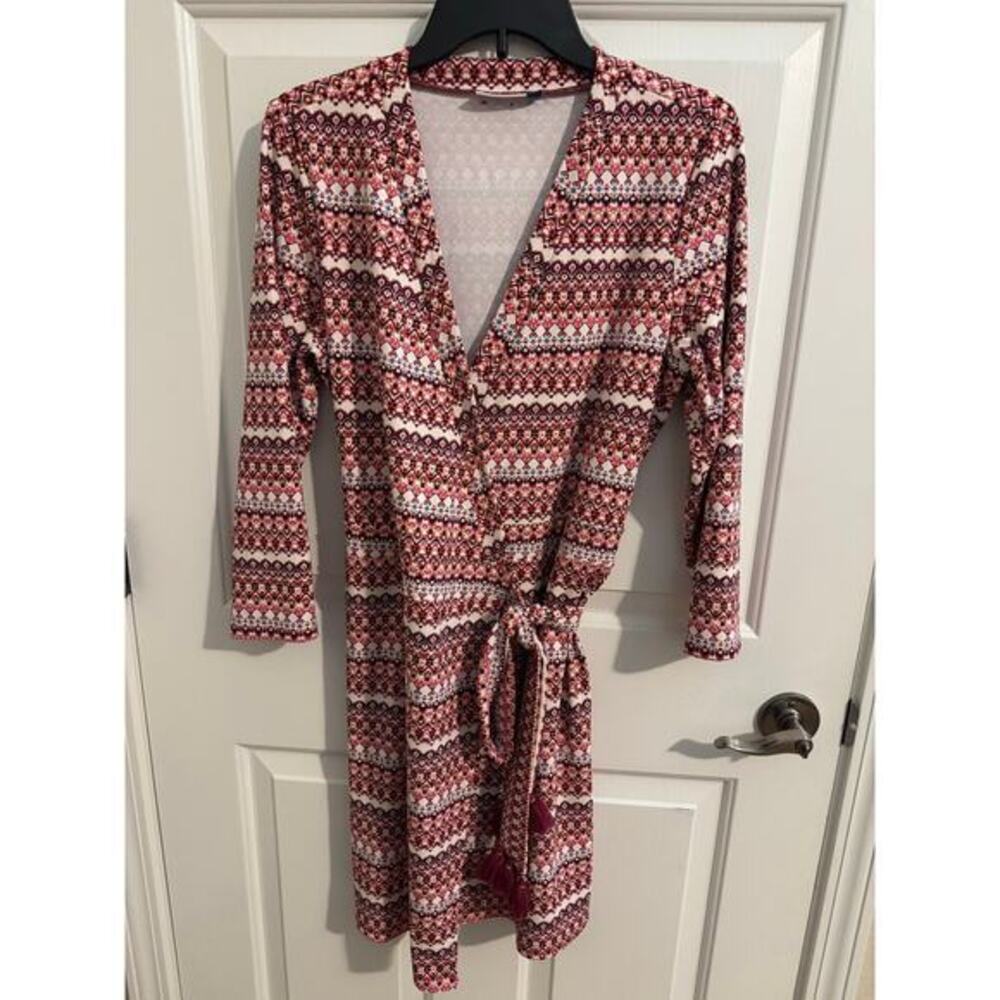 Cabana Life Wrap Dress Cover Up UPF 50+ Tassel Belt Resort Beach Pink L